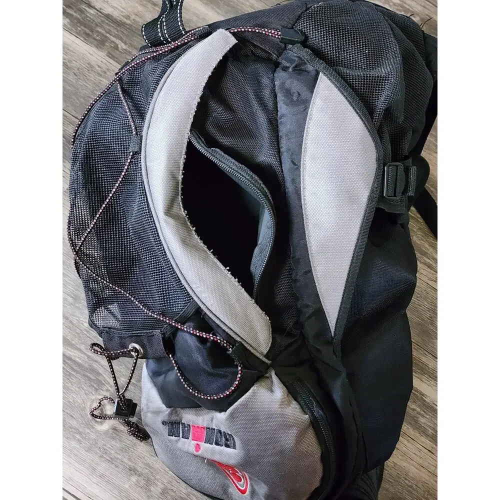 IRONMAN Black Gray Backpack Official Logo Design Athletic Gym Workout Bag Hiking